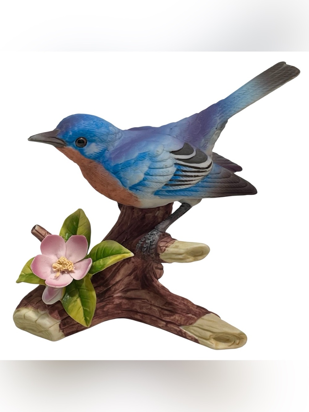 Vintage 1980s Andrea by Sadek Blue Bird Porcelain Figurine Made in Japan